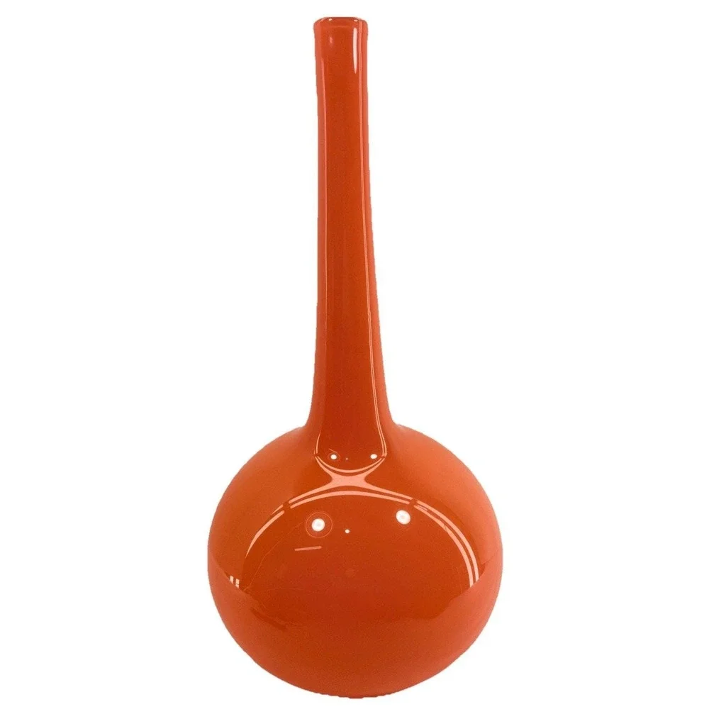 Katrina Hude 1996 Orange Studio Art Glass Vase 20″‎ Signed Blown Glass